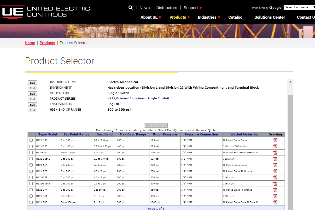wireless product selector
